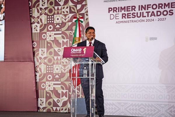 Edil de Cuautlancingo, Omar Muñoz, rinde Primer Informe; destaca avances en seguridad