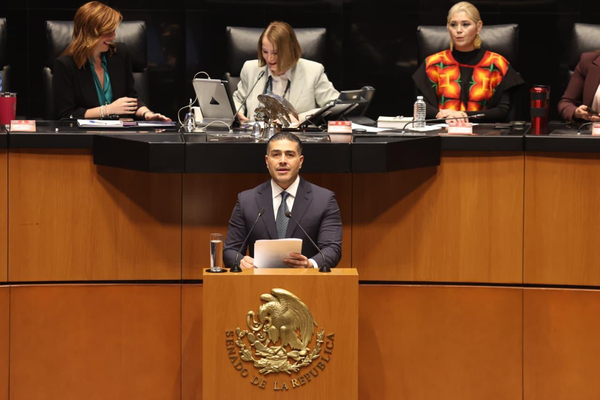 Omar García Harfuch, compareció ante el Senado de la República, como parte del análisis del Primer Informe de Gobierno de la Presidencia