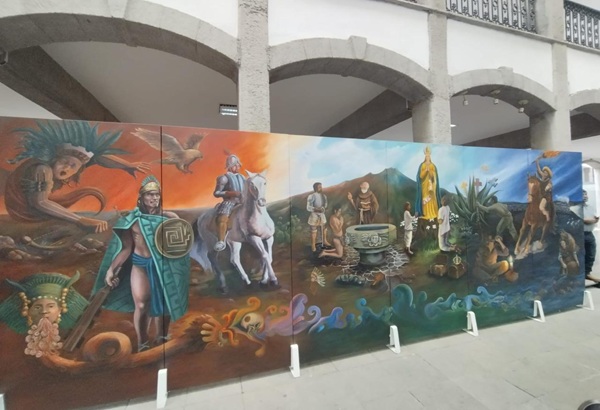 Mural “Gloria y grandeza de México” homenaje a Tlaxcala, raíz viva de la nación