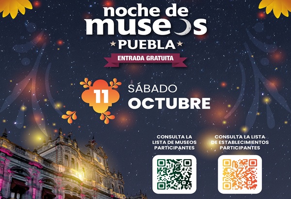 Se recomendó visitar las redes sociales de Noche de Museos y Visita Puebla, en Facebook y X, para conocer los detalles de acceso