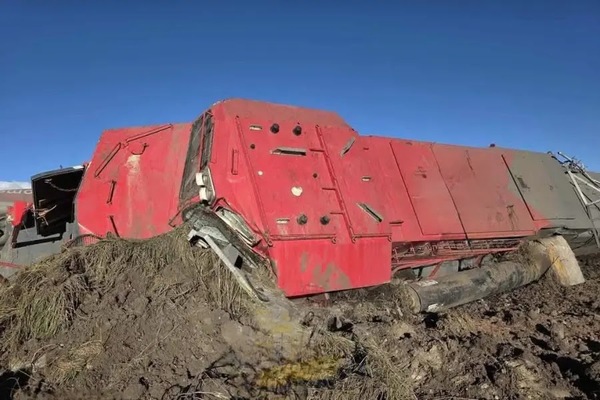 Dos trenes de Ferromex colisionaron de manera frontal cerca de la antigua estación de Soltepec en Tlaxco, en el kilómetro S109 +316