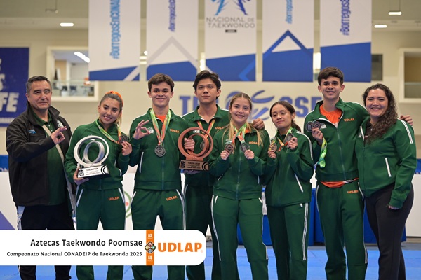 UDLAP Los Aztecas de taekwondo ganaron las primeras medallas y trofeos del nacional de CONADEIP 2025