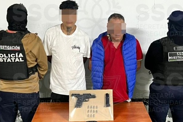 Benjamín N. y Abraham N. fueron detenidos en el lugar por su probable responsabilidad en el delito de portación ilegal de arma de fuegoBenjamín N. y Abraham N. fueron detenidos en el lugar por su probable responsabilidad en el delito de portación ilegal de arma de fuego