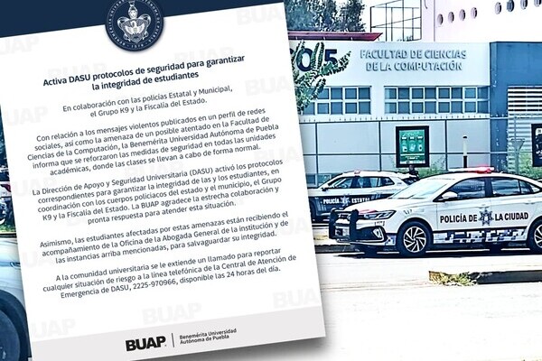 La BUAP emitió un comunicado donde explicó que ante mensajes de violencia publicados en un perfil de redes sociales se reforzó la seguridad