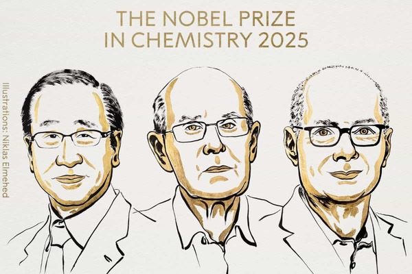 Han concedido el Premio Nobel de Química al japonés Susumu Kitagawa, al británico Richard Robson y al jordanoestadounidense Omar Yaghi