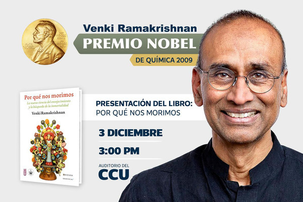 Venki Ramakrishnan, Premio Nobel de Química 2009, estará en la BUAP este 3 de diciembre para presentar su libro ¿Por qué morimos?