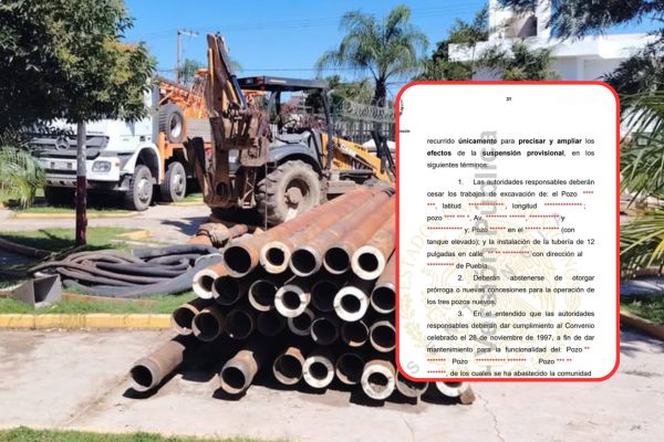 La suspensión provisional se dio en favor de la comunidad de Xoxtla respecto a la excavación de un pozo en la Unidad Habitacional Pavigi