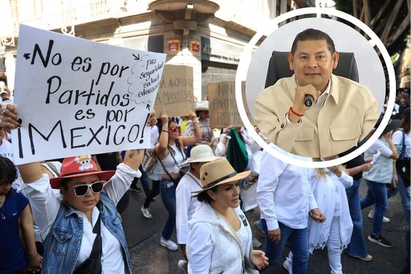"La manifestación, como en la Ciudad de México, en Puebla fue organizada por el PAN, esa es la verdad", declaró Alejandro Armenta