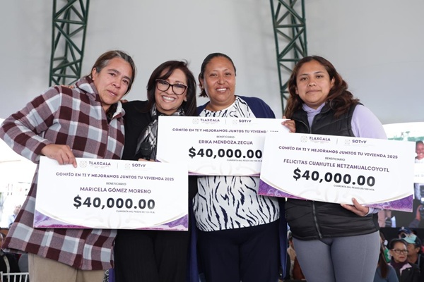Gobierno de Tlaxcala entrega 40 mil pesos a 200 familias vulnerables para mejorar su vivienda