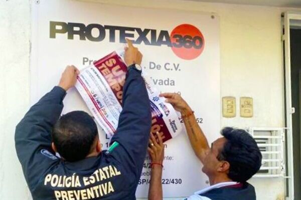 Se colocaron sellos de suspensión a Protexia 360, empresa ubicada en la colonia El Carmen, perteneciente al municipio de Puebla