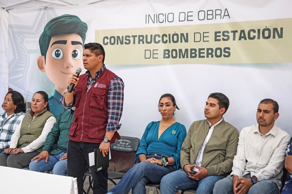 Omar Muñoz inicia obra de construcción de estación de bomberos en Cuautlancingo