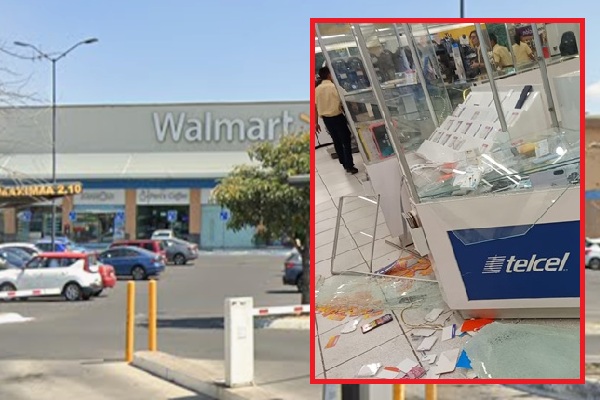 Se roban equipos celulares del Walmart de Ciudad Judicial, en Puebla
