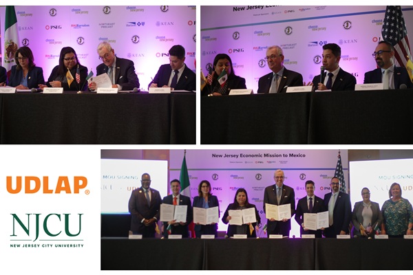 UDLAP Junto con la New Jersey City University firmaron acuerdo para fortalecer la colaboración en la educación superior