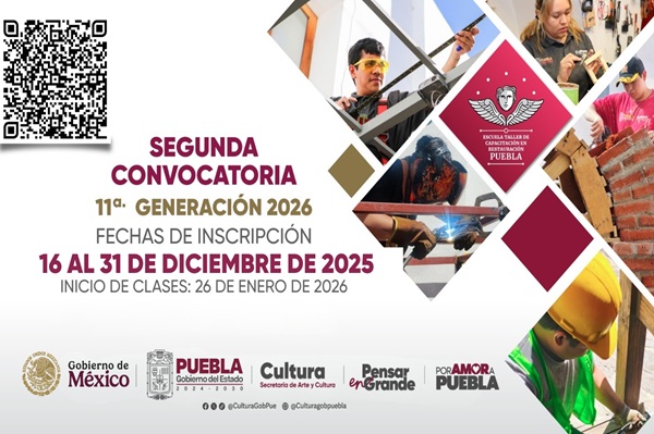 Escuela Taller de Puebla abre inscripciones a cursos de conservación del patrimonio