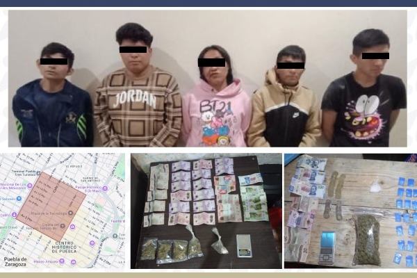 Detuvieron a seis hombres y una mujer, de "Los Keos" así como el aseguramiento de 34 dosis de distintos tipos de estupefacientes
