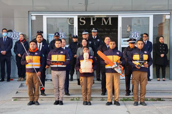 Se otorgó equipo de entrenamiento y accesorios especializados para la atención de emergencias a Protección Civil de San Andrés Cholula