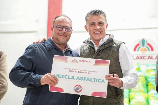 La mezcla asfáltica será destinada a reforzar los trabajos de bacheo en comunidades, delegaciones y la zona centro de la capital de Tlaxcala