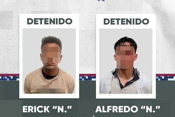 Detuvieron en calles de Plan de Ayala a los hombres, Alfredo “N.”, y Erick “N.”, por homicidio culposo, delitos contra la salud y lesiones