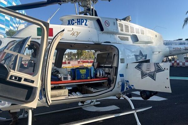 Se realizó el traslado aéreo desde Izúcar de Matamoros de un paciente que sufrió un accidente en motocicleta para recibir mejor atención