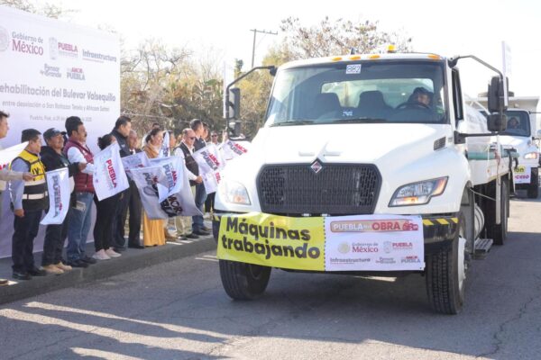 Gobierno de Puebla inicio obras de rehabilitación del Bulevar Valsequillo entre desviación a San Baltazar Tetela y Africam Safari