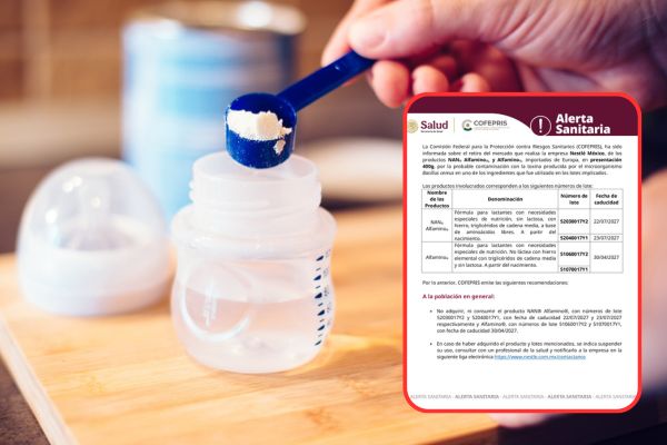 Cofepris anunció el el retiro de cuatro lotes de NAN Alfamino y Alfamino, debido a la probable contaminación con una toxina bacteriana