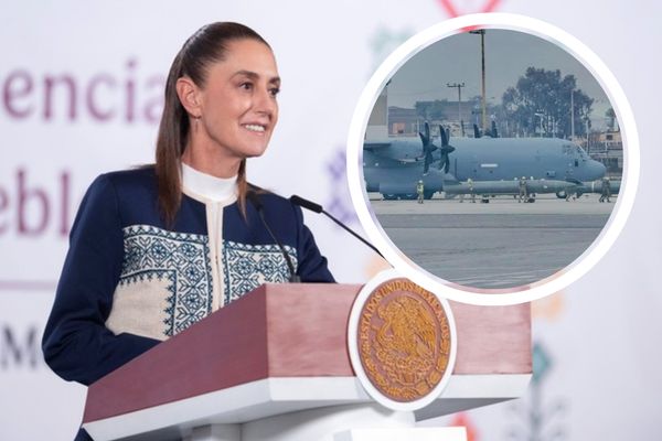 Claudia Sheinbaum precisó que desde octubre del año pasado se autorizó el aterrizaje del avión Hércules C-130 de la Fuerza Aérea de EU