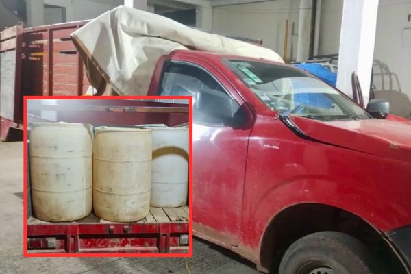 Recuperaron el combustible robado de Ahuazotepec, en una intervención en un paraje en la carretera federal Zacatlán- Huauchinango