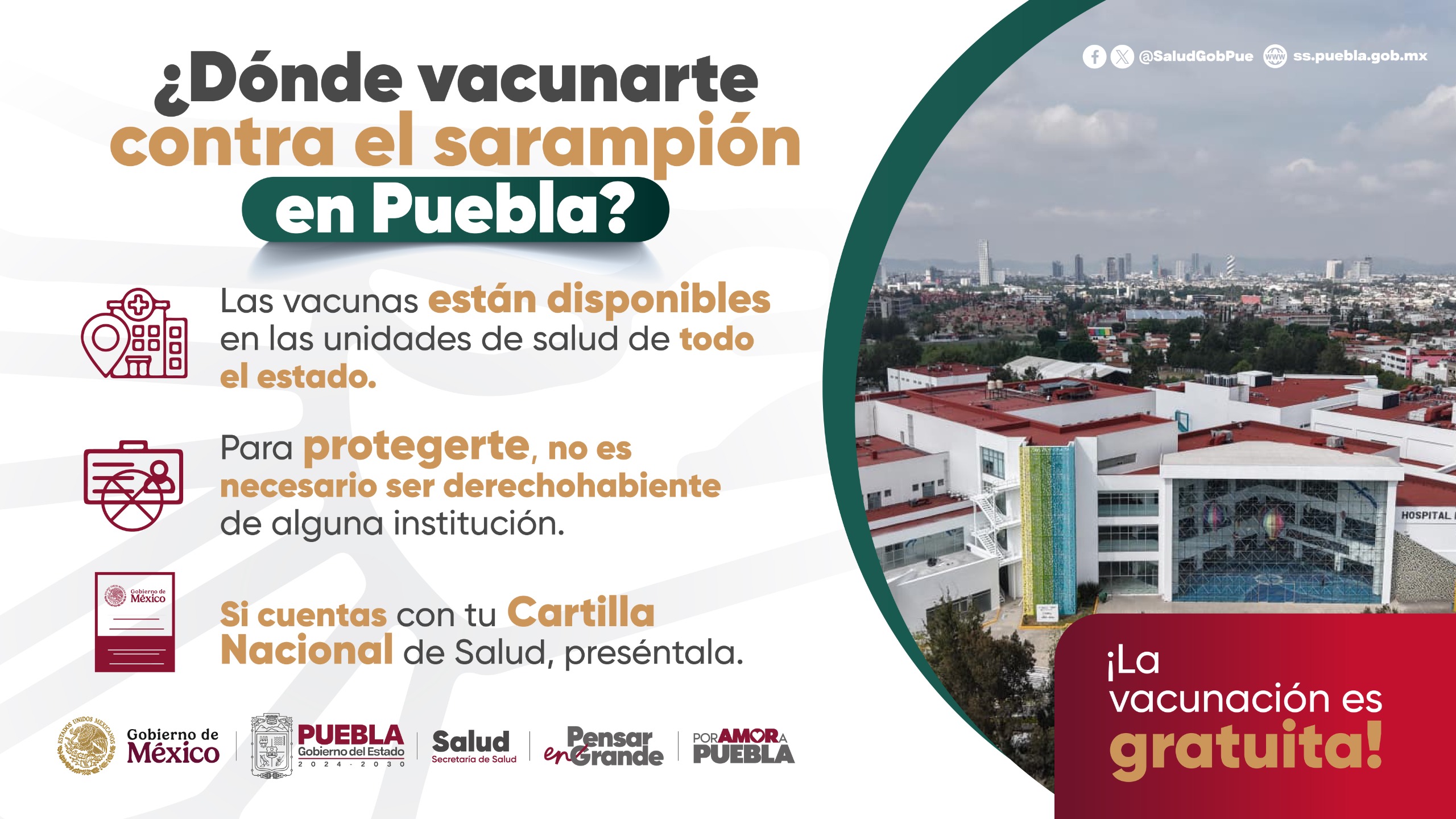 Hicieron un llamado a la población para acudir a vacunarse contra el sarampión, la cual está disponible en los Centros de Salud de Puebla
