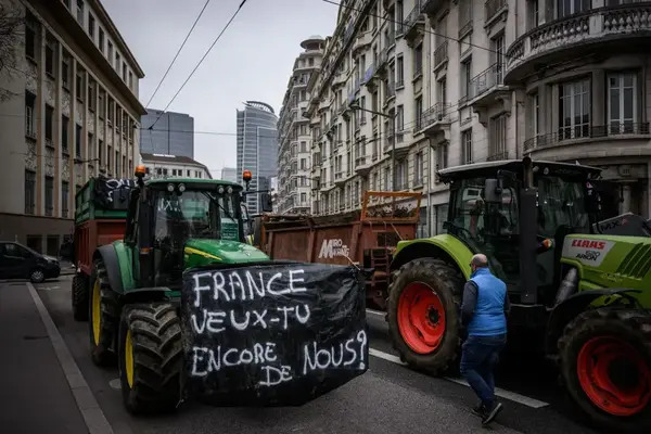 Los agricultores franceses también protestan este jueves contra la gestión por parte del Estado de la epizootia de dermatosis nodular bovina