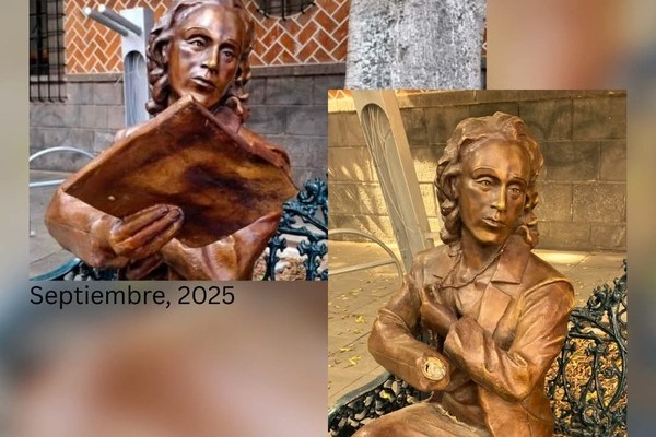Reforzarán la vigilancia en la Plaza de la Democracia luego de la nueva mutilación que padeció la estatua de la escritora Elena Garro