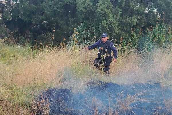 Se registra incendio cerca del plantel del CBTIS 3 de Tlaxcala
