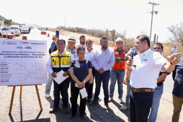 Gobierno de Puebla supervisa avance en obras de pavimentación de la carretera Las Palomas–Tecomatlán