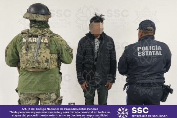 Detienen Secretaría de Seguridad Ciudadana y Marina a sujeto por narcomenudeo en San Pablo del Monte