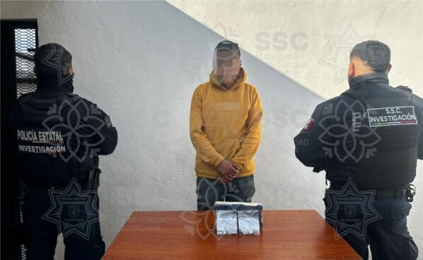 Capturan a narcomenudista en Hueyotlipan, Tlaxcala; transportaba 11 dosis de cristal