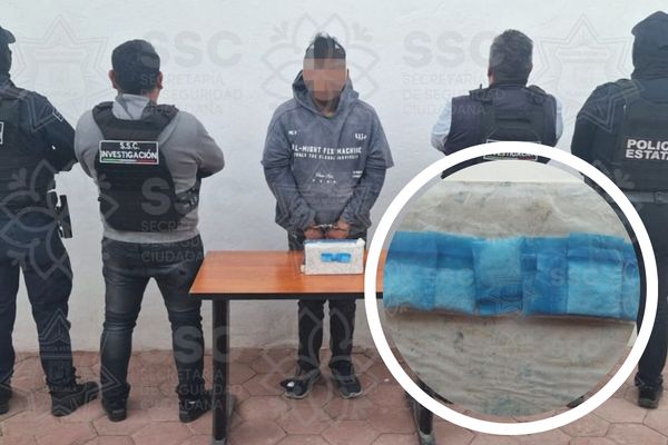 Un hombre fue sorprendido en posesión de narcóticos durante un operativo de seguridad y vigilancia en el municipio de San Pablo del Monte