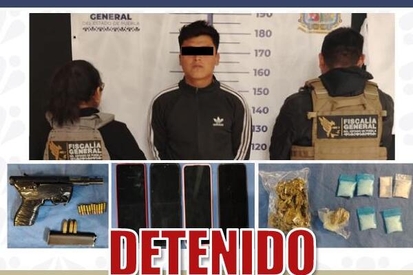 FGE detuvo a un hombre como presunto responsable de delitos contra la salud, portación de arma de fuego sin licencia y posesión de cartuchos