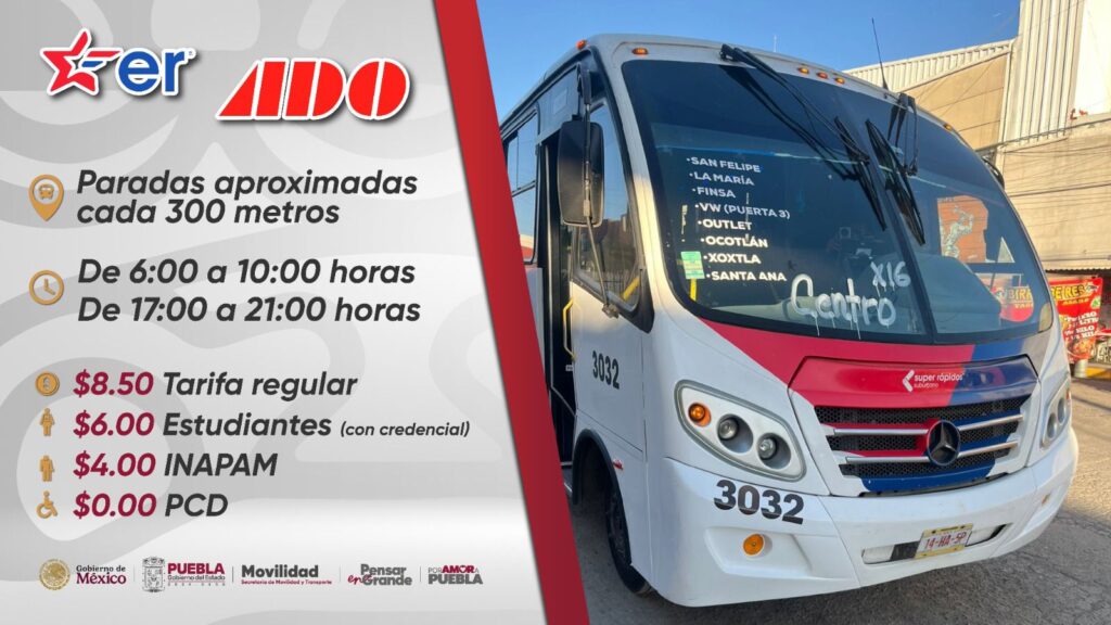 SMT Puebla anuncia dos nuevas rutas de transporte temporal para conectar Galaxia La Calera, Lomas de San Miguel y Plaza Dorada