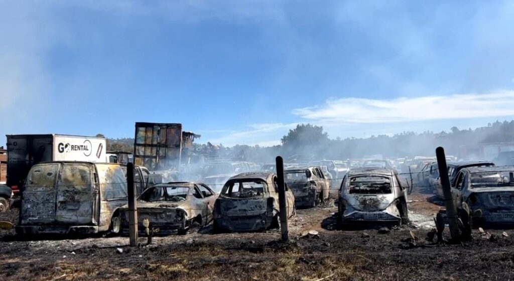 Se calcinan 184 vehículos del corralón de la Fiscalía General de Justicia del Estado de Tlaxcala,