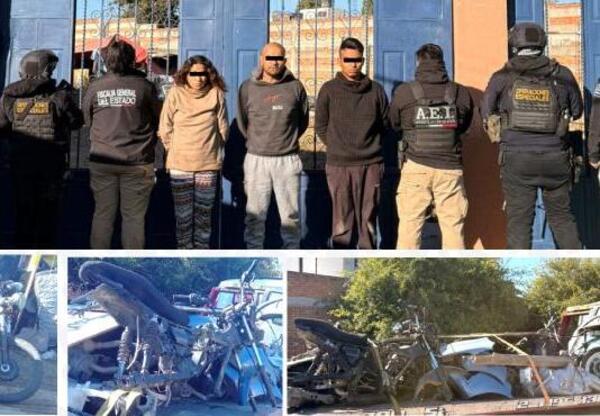 Desmantela FGE Puebla punto de resguardo de vehículos y autopartes robadas en Cuautlancingo; hay tres detenidos.