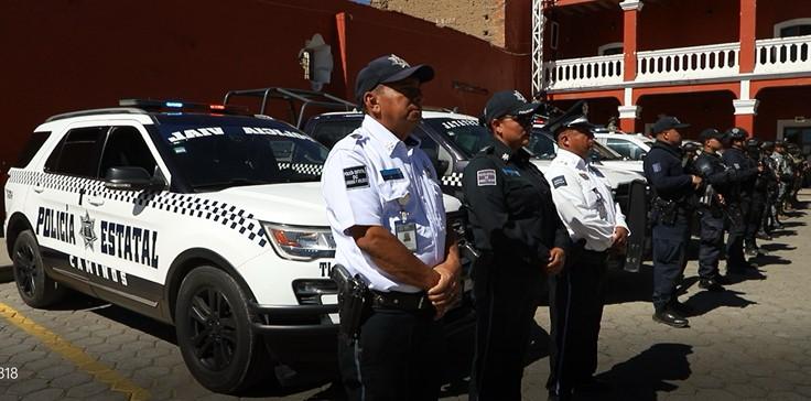 Refuerzan seguridad con mando coordinado en Nanacamilpa para patrullajes preventivos y disuasivos