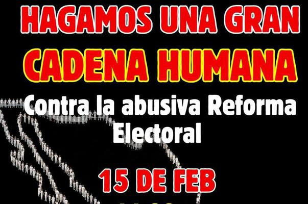 Convocan en Puebla a protestar con una cadena humana contra reforma electoral de Morena